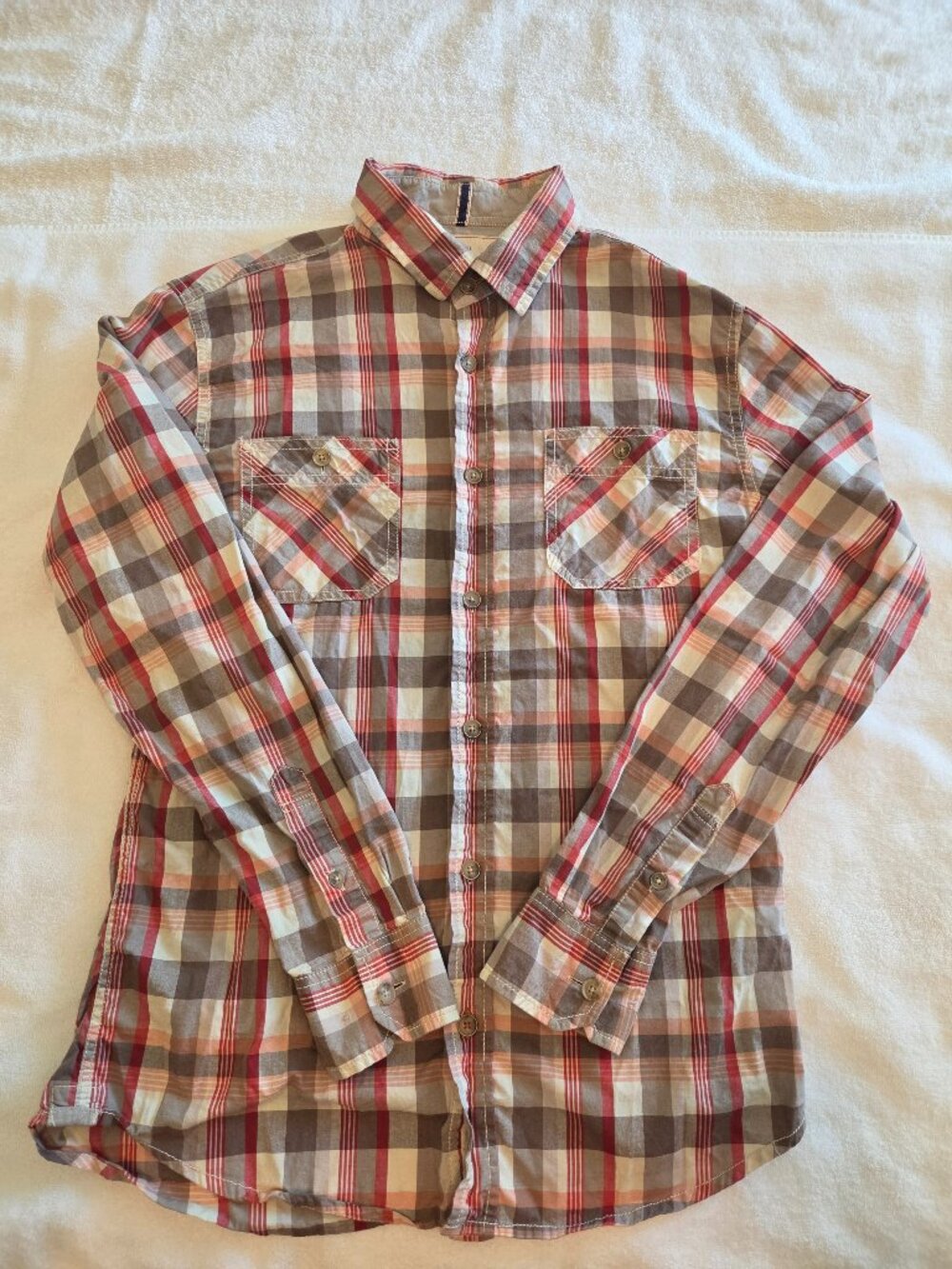 Weatherproof Vintage Men’s Small Long sleeve Shirt Lightweight Contrast Plaid